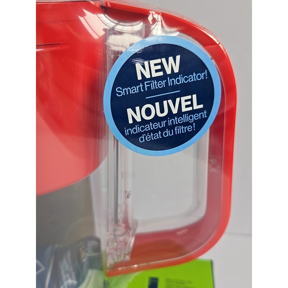 NEW Brita Elite 6-Cup Red Water Pitcher 1 Pack Clean Filter Smart Filter Alert - Picture 2 of 16